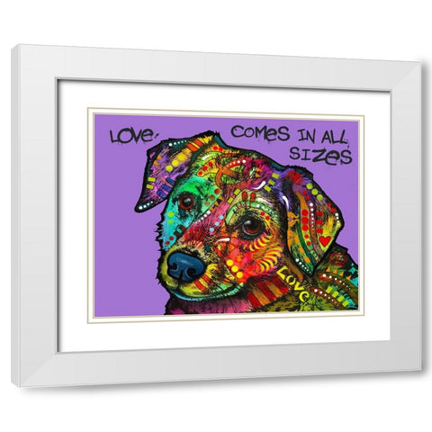 Love In All Sizes White Modern Wood Framed Art Print with Double Matting by Dean Russo Collection