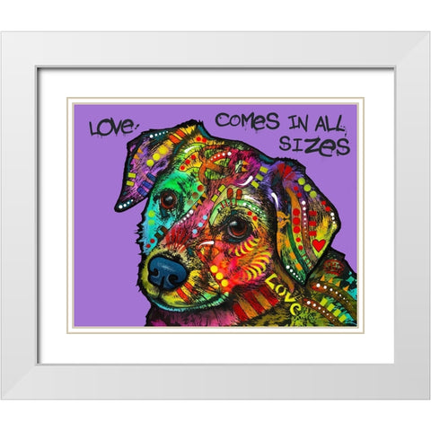 Love In All Sizes White Modern Wood Framed Art Print with Double Matting by Dean Russo Collection