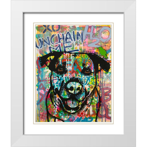 Unchained White Modern Wood Framed Art Print with Double Matting by Dean Russo Collection