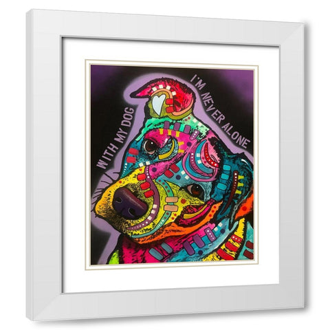 With My Dog White Modern Wood Framed Art Print with Double Matting by Dean Russo Collection