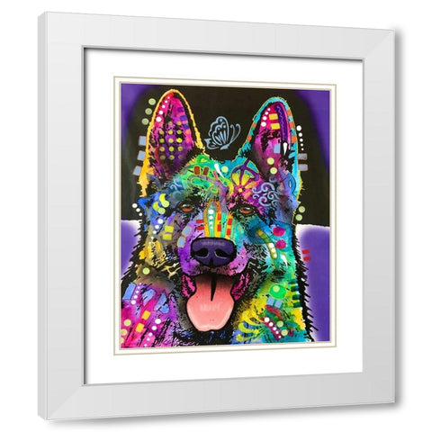 Butterfly Shepherd White Modern Wood Framed Art Print with Double Matting by Dean Russo Collection