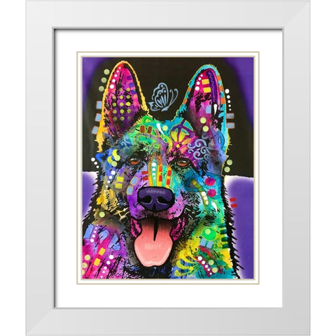 Butterfly Shepherd White Modern Wood Framed Art Print with Double Matting by Dean Russo Collection