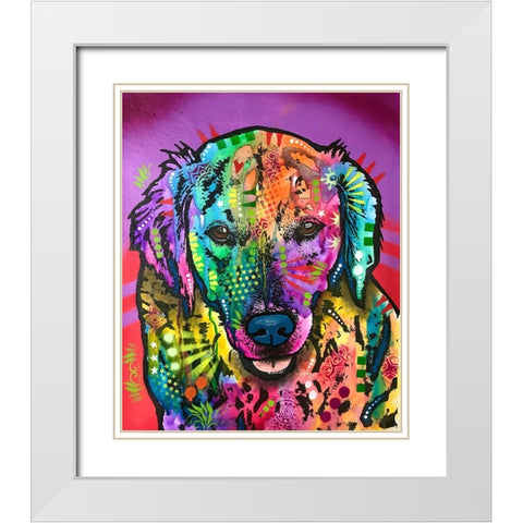 Luvin Retriever White Modern Wood Framed Art Print with Double Matting by Dean Russo Collection