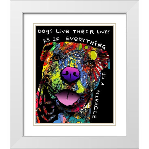 Miracle White Modern Wood Framed Art Print with Double Matting by Dean Russo Collection