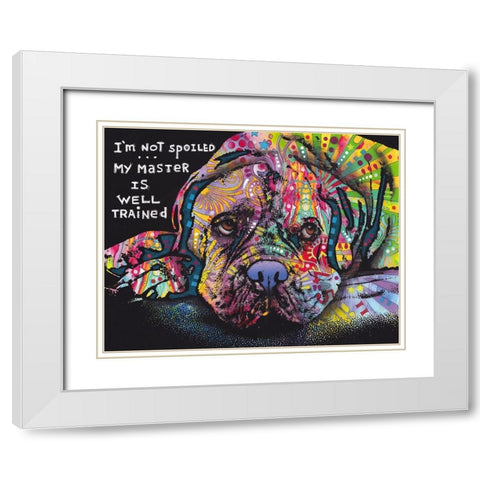 Not Spoiled White Modern Wood Framed Art Print with Double Matting by Dean Russo Collection