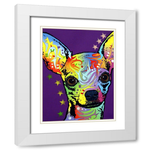 Chihuahua II White Modern Wood Framed Art Print with Double Matting by Dean Russo Collection