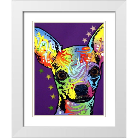 Chihuahua II White Modern Wood Framed Art Print with Double Matting by Dean Russo Collection