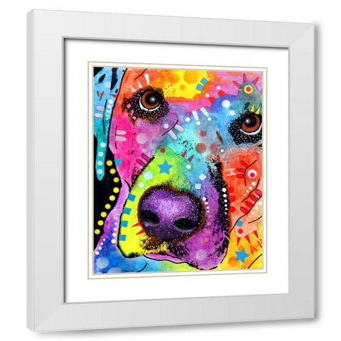 Closeup Labrador White Modern Wood Framed Art Print with Double Matting by Dean Russo Collection
