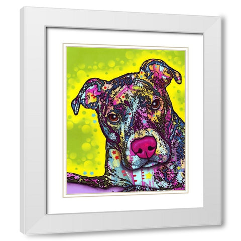 Brindle White Modern Wood Framed Art Print with Double Matting by Dean Russo Collection