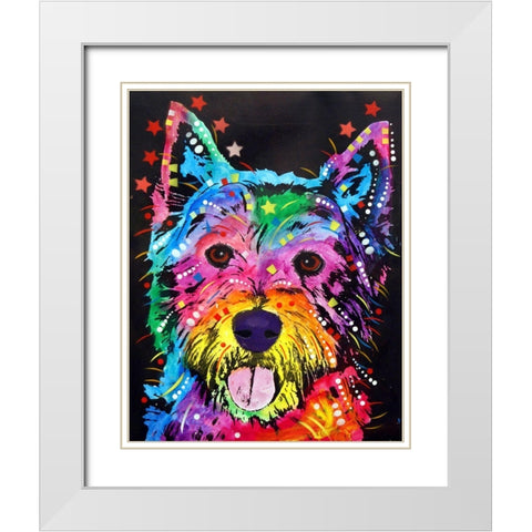 Westie White Modern Wood Framed Art Print with Double Matting by Dean Russo Collection