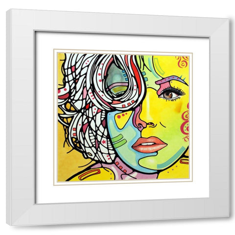 Strawberry Blonde White Modern Wood Framed Art Print with Double Matting by Dean Russo Collection