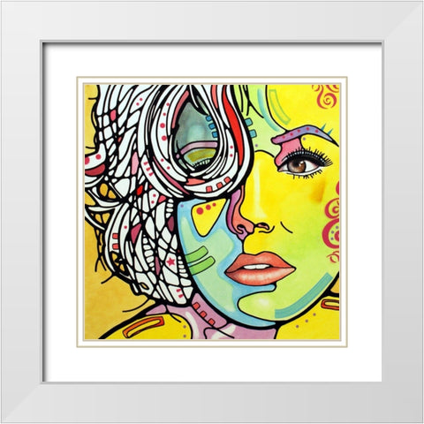Strawberry Blonde White Modern Wood Framed Art Print with Double Matting by Dean Russo Collection