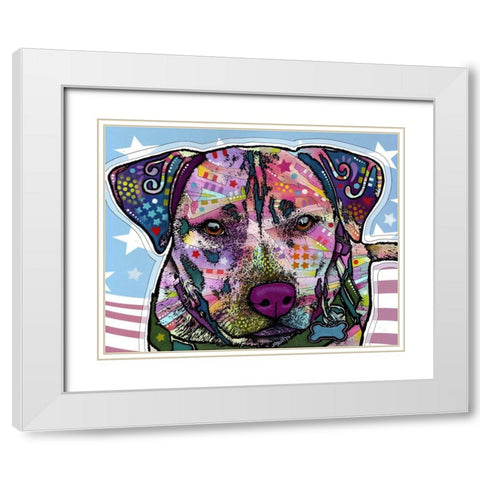 Dakota White Modern Wood Framed Art Print with Double Matting by Dean Russo Collection