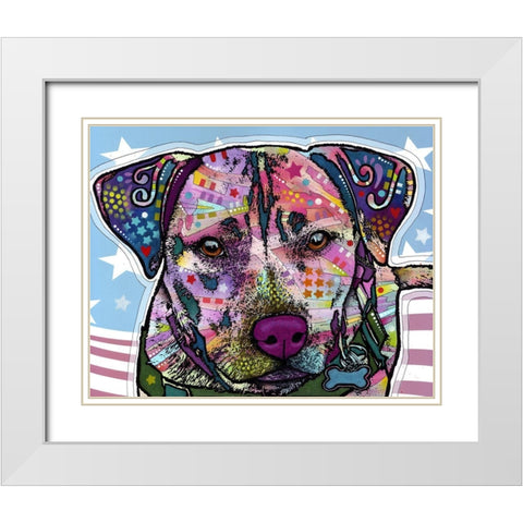 Dakota White Modern Wood Framed Art Print with Double Matting by Dean Russo Collection