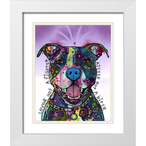 Lover Not a Fighter White Modern Wood Framed Art Print with Double Matting by Dean Russo Collection