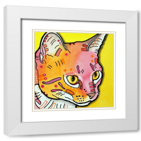 Watching Rain White Modern Wood Framed Art Print with Double Matting by Dean Russo Collection