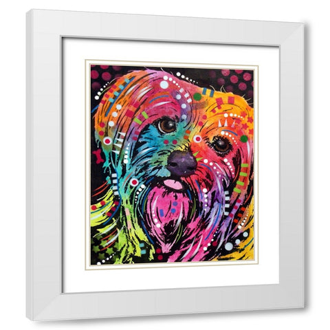 York II White Modern Wood Framed Art Print with Double Matting by Dean Russo Collection