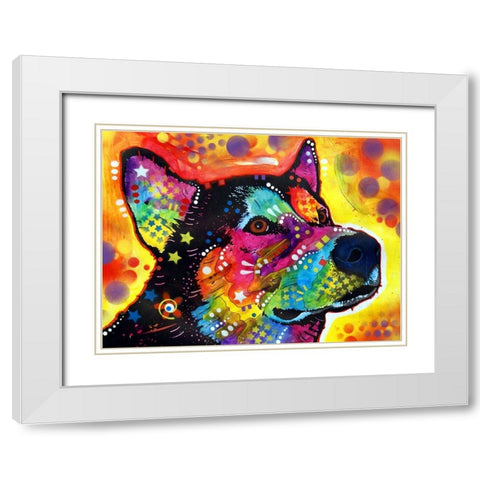 Zeike White Modern Wood Framed Art Print with Double Matting by Dean Russo Collection