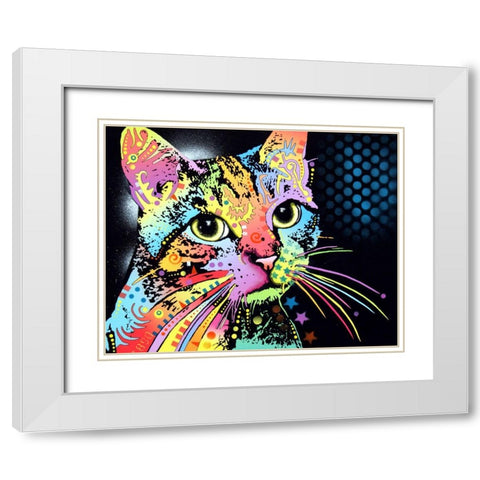 Catillac New White Modern Wood Framed Art Print with Double Matting by Dean Russo Collection