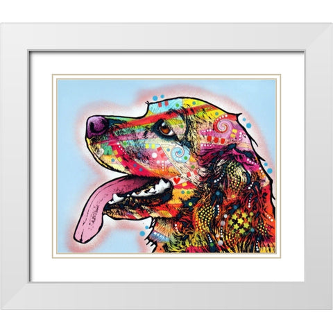 Cocker Spaniel White Modern Wood Framed Art Print with Double Matting by Dean Russo Collection