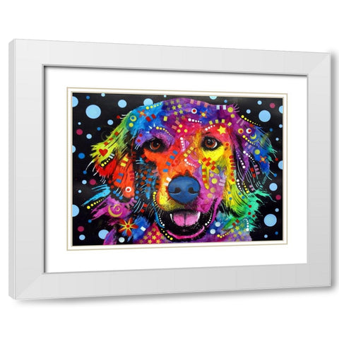 Love is Golden  White Modern Wood Framed Art Print with Double Matting by Dean Russo Collection