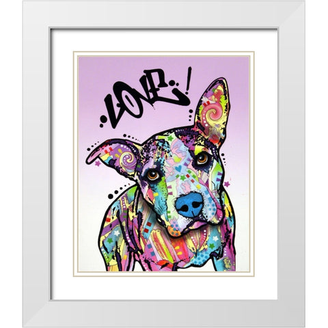 Love! White Modern Wood Framed Art Print with Double Matting by Dean Russo Collection