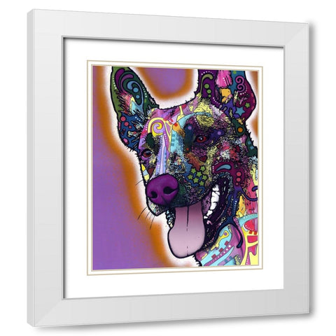 Malinois White Modern Wood Framed Art Print with Double Matting by Dean Russo Collection