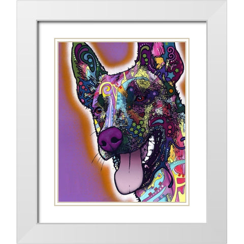Malinois White Modern Wood Framed Art Print with Double Matting by Dean Russo Collection