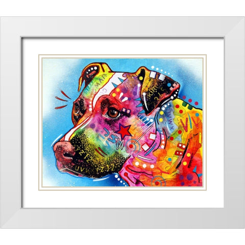Pit Bull 1059 White Modern Wood Framed Art Print with Double Matting by Dean Russo Collection