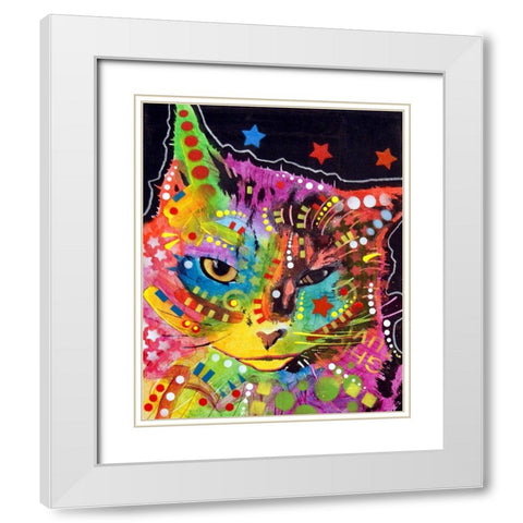 Puff White Modern Wood Framed Art Print with Double Matting by Dean Russo Collection