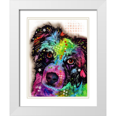 Aussie White Modern Wood Framed Art Print with Double Matting by Dean Russo Collection