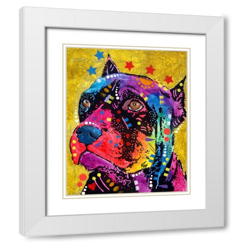 Bri 1 White Modern Wood Framed Art Print with Double Matting by Dean Russo Collection