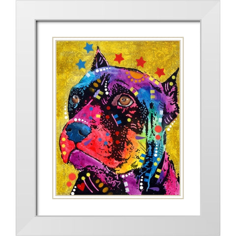 Bri 1 White Modern Wood Framed Art Print with Double Matting by Dean Russo Collection