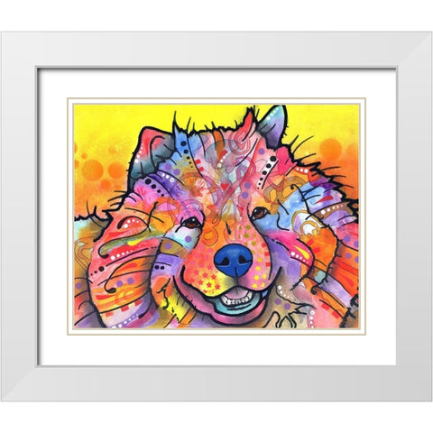 Benzi White Modern Wood Framed Art Print with Double Matting by Dean Russo Collection