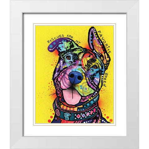 My Favorite Breed White Modern Wood Framed Art Print with Double Matting by Dean Russo Collection