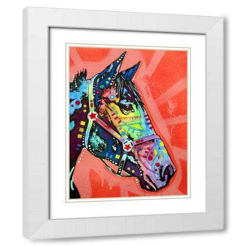 WC Horse 3 White Modern Wood Framed Art Print with Double Matting by Dean Russo Collection