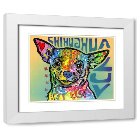 Chihuahua Luv White Modern Wood Framed Art Print with Double Matting by Dean Russo Collection