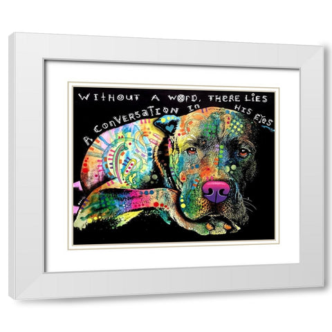 Without a Word White Modern Wood Framed Art Print with Double Matting by Dean Russo Collection