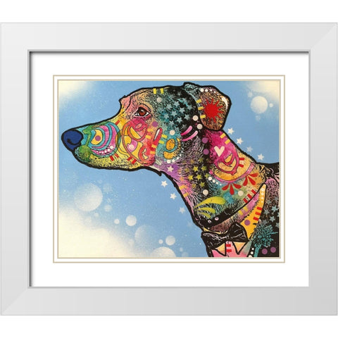 Enzo White Modern Wood Framed Art Print with Double Matting by Dean Russo Collection