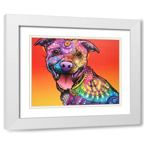 All Smiles White Modern Wood Framed Art Print with Double Matting by Dean Russo Collection