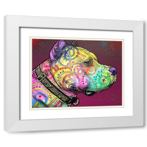Pitbull Soul White Modern Wood Framed Art Print with Double Matting by Dean Russo Collection