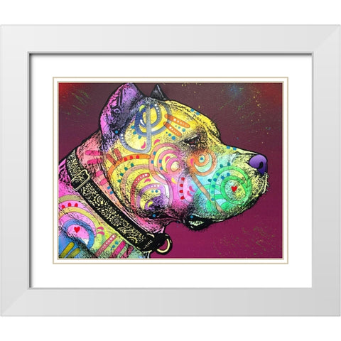 Pitbull Soul White Modern Wood Framed Art Print with Double Matting by Dean Russo Collection