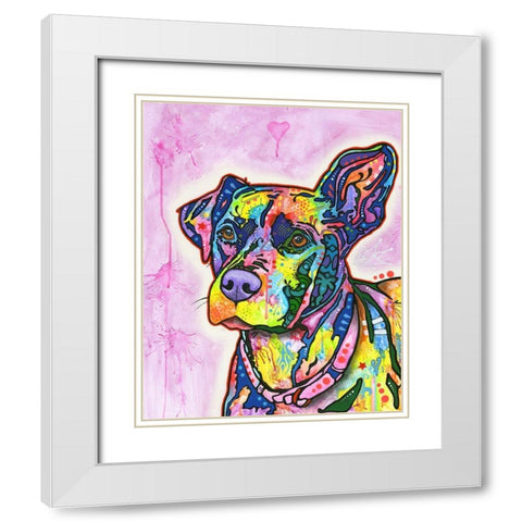 Keen White Modern Wood Framed Art Print with Double Matting by Dean Russo Collection