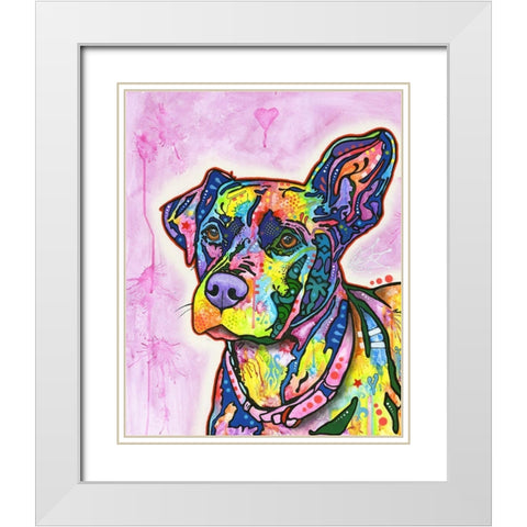 Keen White Modern Wood Framed Art Print with Double Matting by Dean Russo Collection