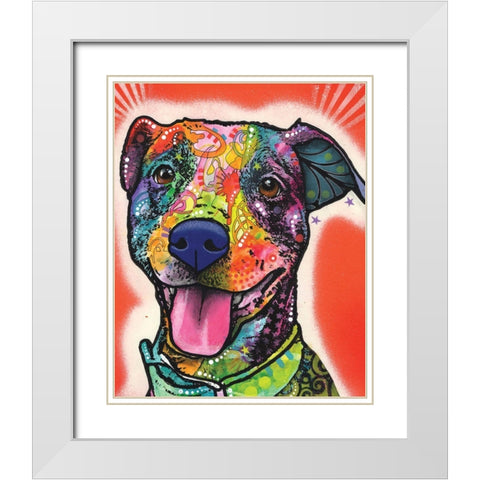 Cheer White Modern Wood Framed Art Print with Double Matting by Dean Russo Collection