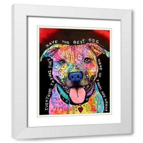 Best Dog White Modern Wood Framed Art Print with Double Matting by Dean Russo Collection