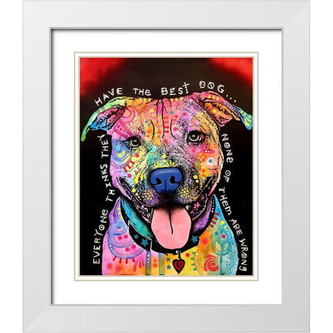 Best Dog White Modern Wood Framed Art Print with Double Matting by Dean Russo Collection