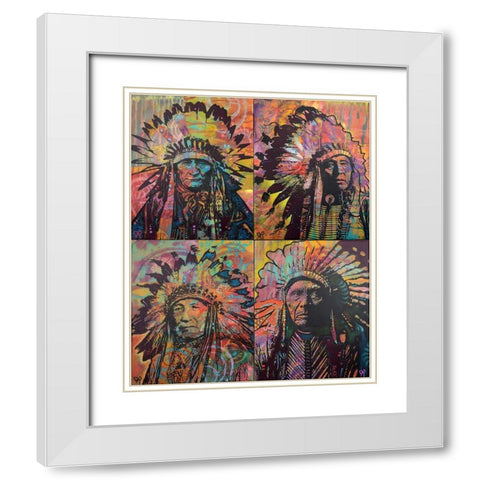 Chiefs Quadrant White Modern Wood Framed Art Print with Double Matting by Dean Russo Collection