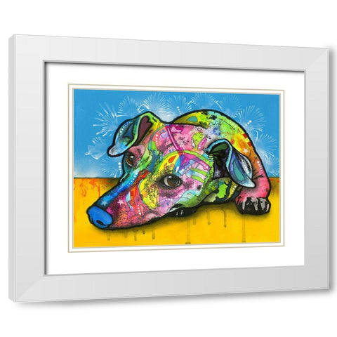 Im Waiting White Modern Wood Framed Art Print with Double Matting by Dean Russo Collection