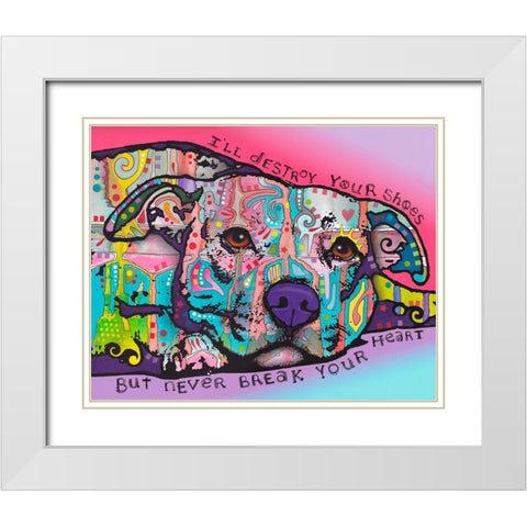 Never Break Your Heart White Modern Wood Framed Art Print with Double Matting by Dean Russo Collection